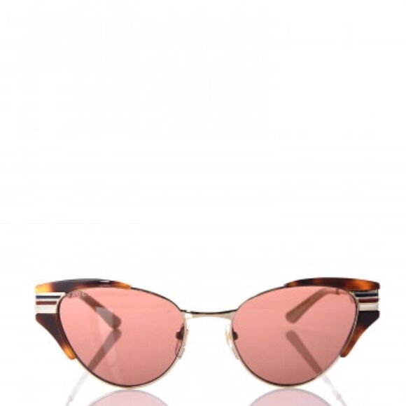 GUCCI Cat Eye Web Sunglasses GG0522S Tortoise Red White Blue Authentic - Picture 4 of 12